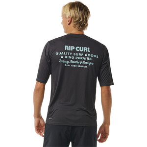 2024 Rip Curl Mens Ding Repairs Surflite UPF Rash Tee 14WMRV - Washed Black